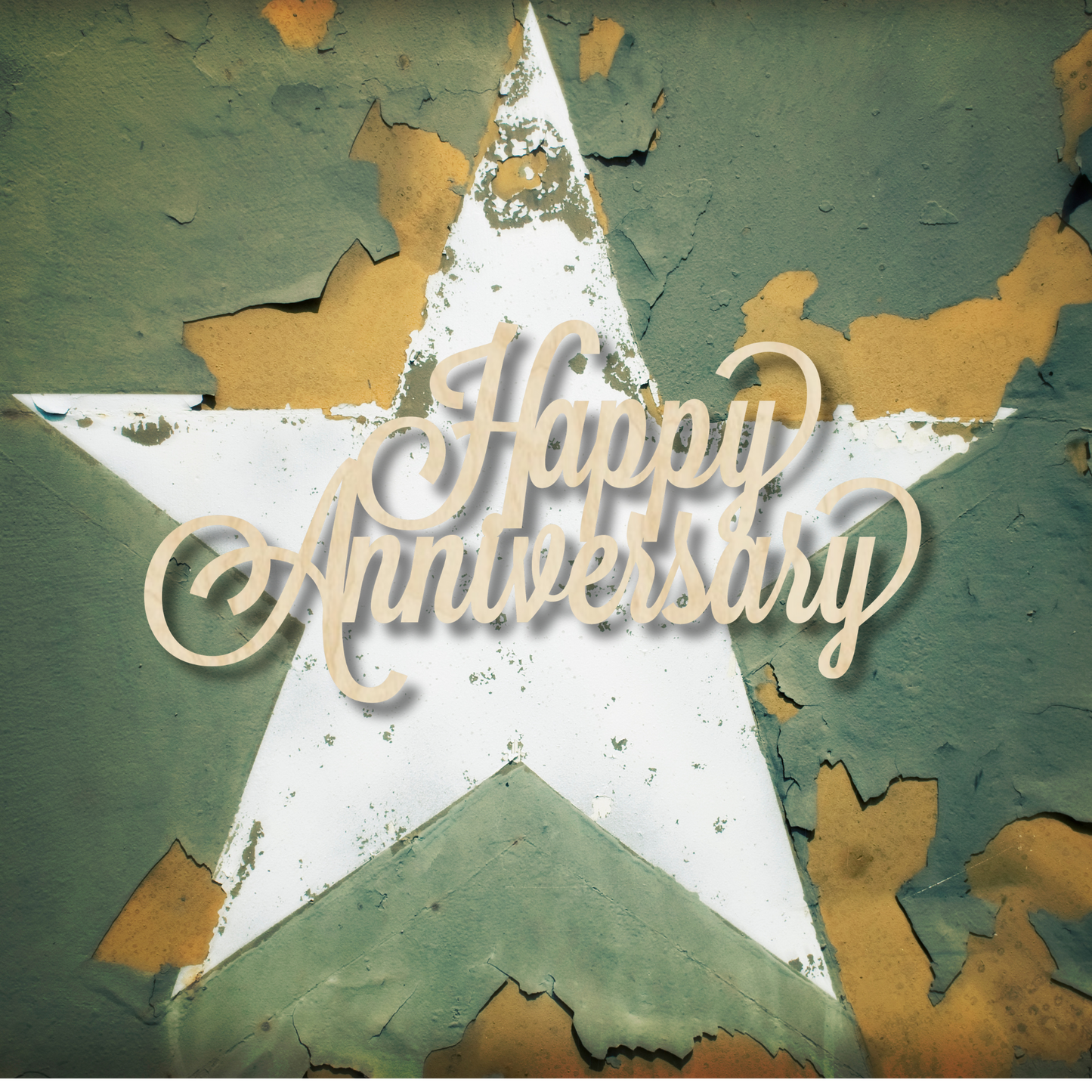 Happy Anniversary Wood Sign Stacked