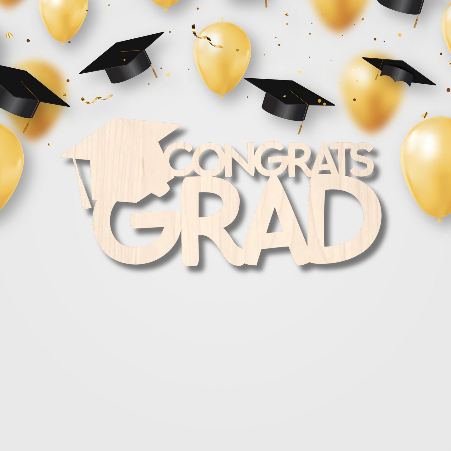 Congrats Grad Stacked Wood Sign