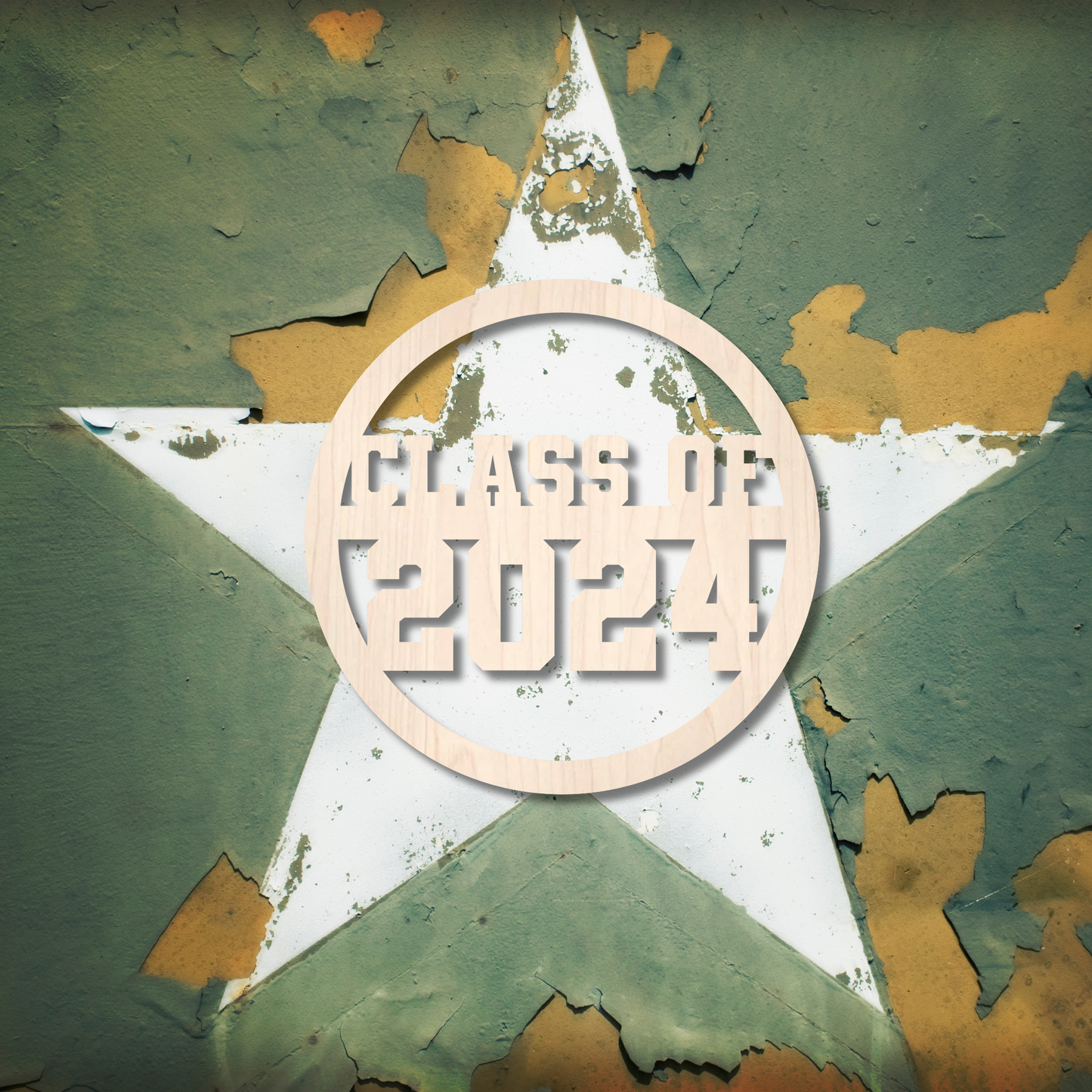 Class of 2024 Round Wood Sign