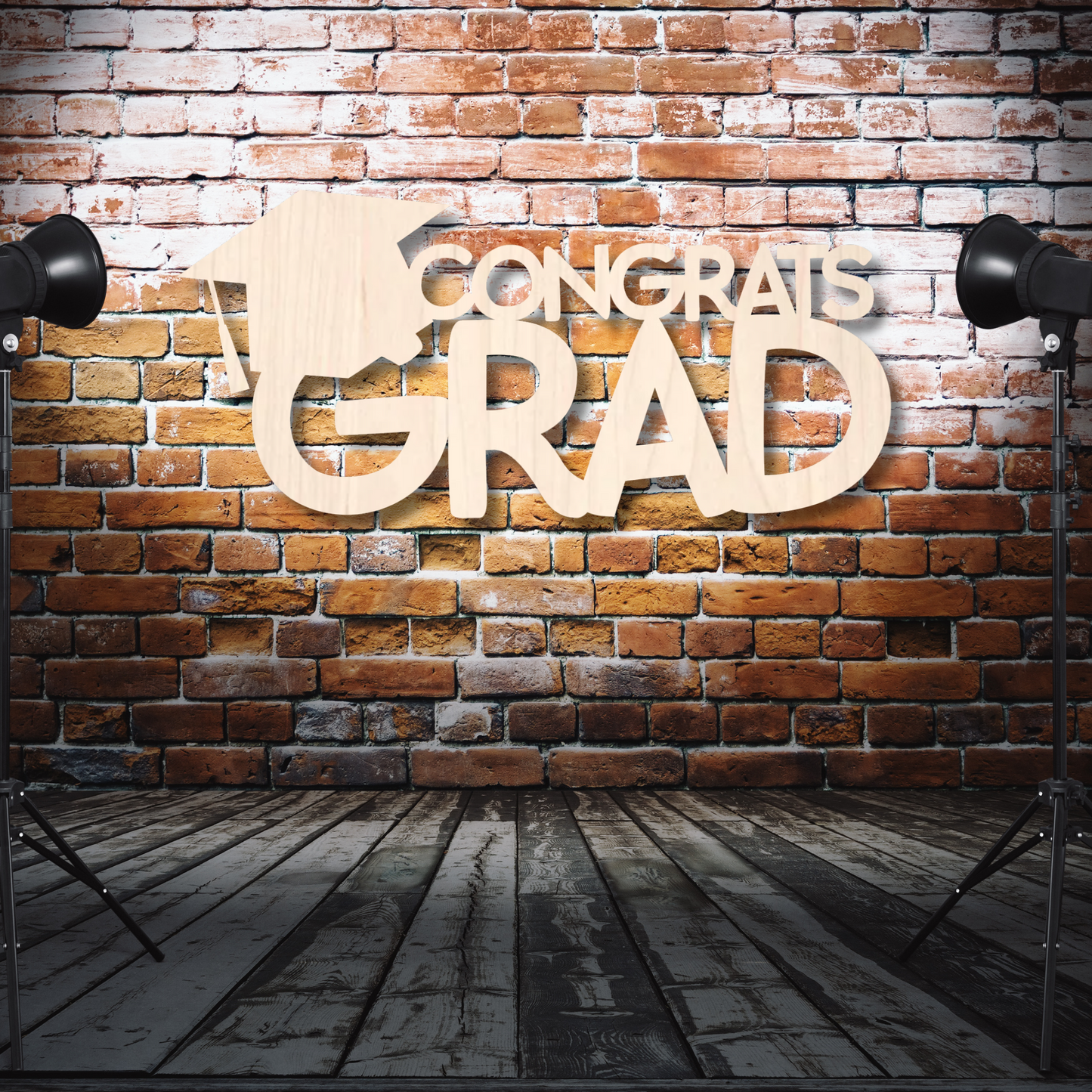 Congrats Grad Stacked Wood Sign
