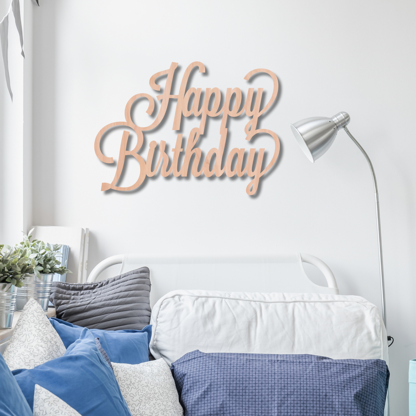Happy Birthday Wood Sign Stacked