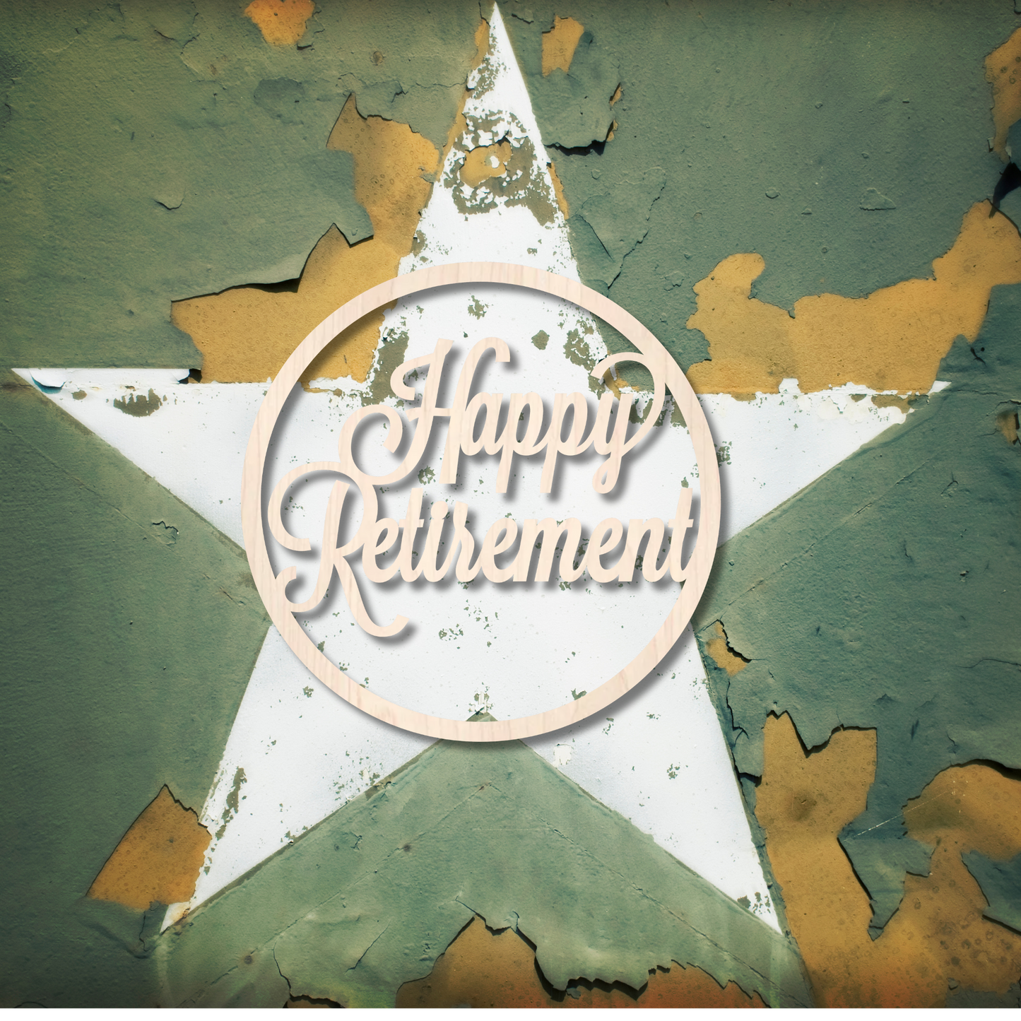 Happy Retirement Round Wood Sign