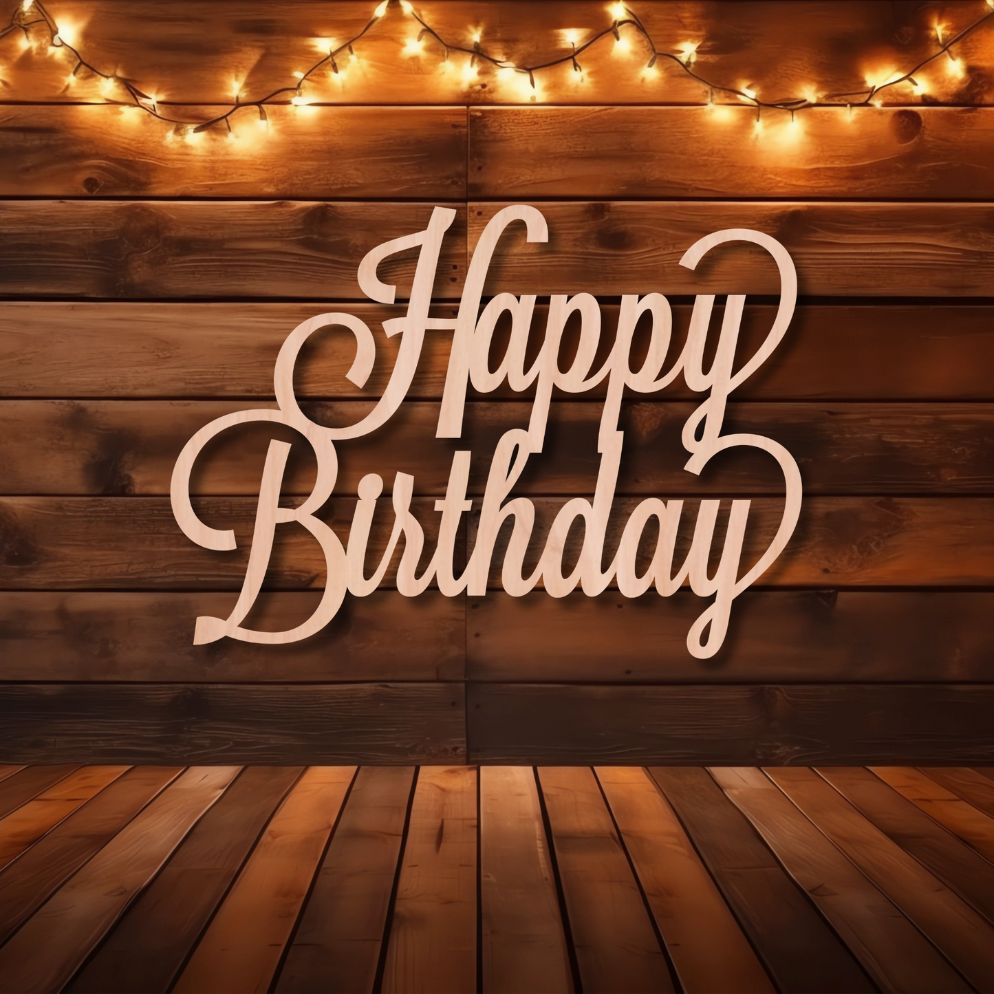 Happy Birthday Wood Sign Stacked