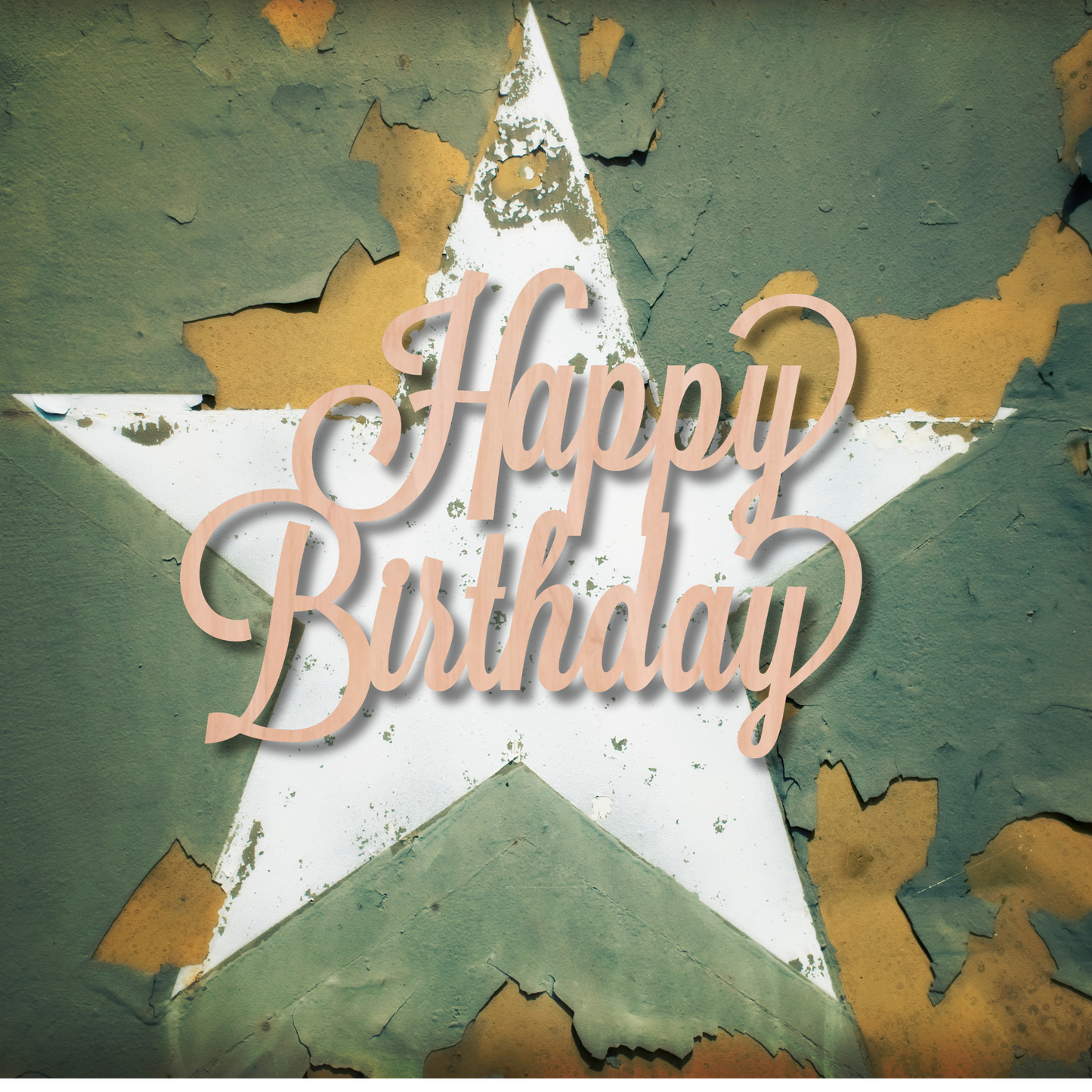 Happy Birthday Wood Sign Stacked