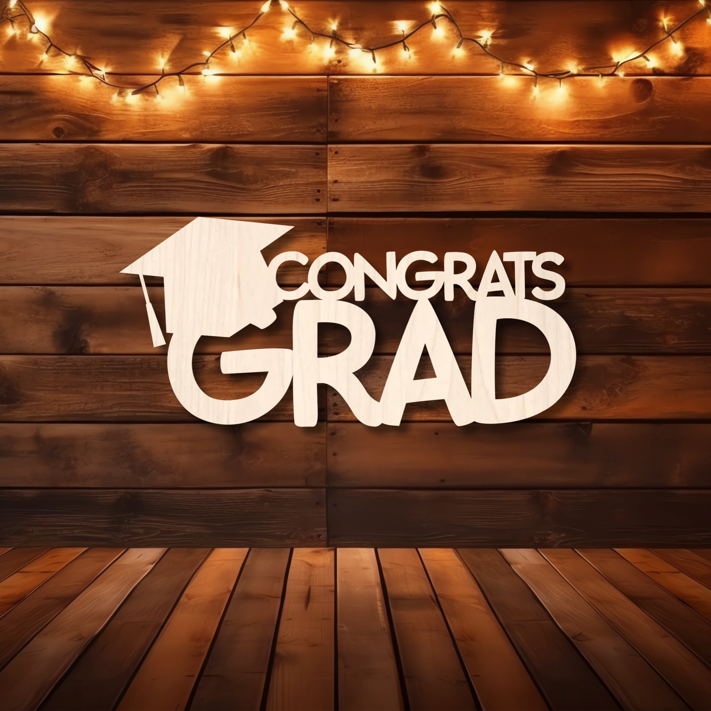 Congrats Grad Stacked Wood Sign