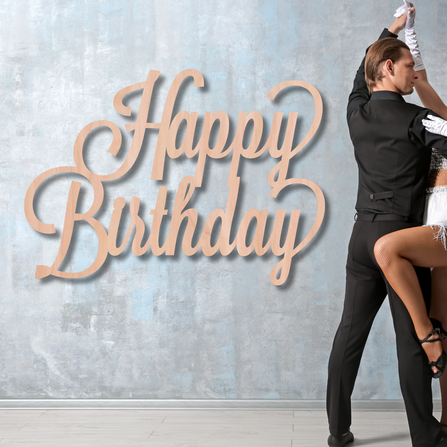 Happy Birthday Wood Sign Stacked
