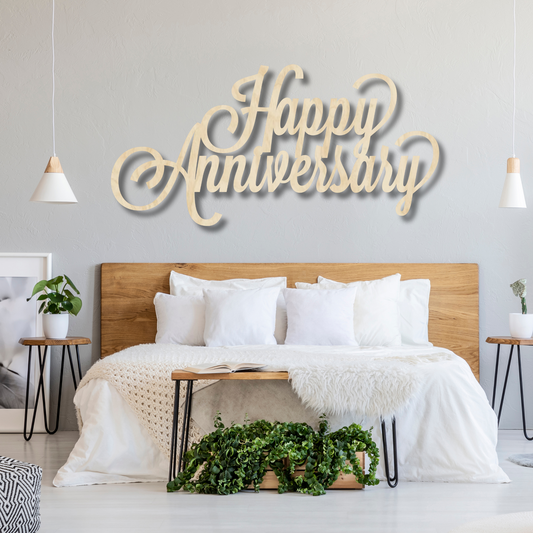 Happy Anniversary Wood Sign Stacked