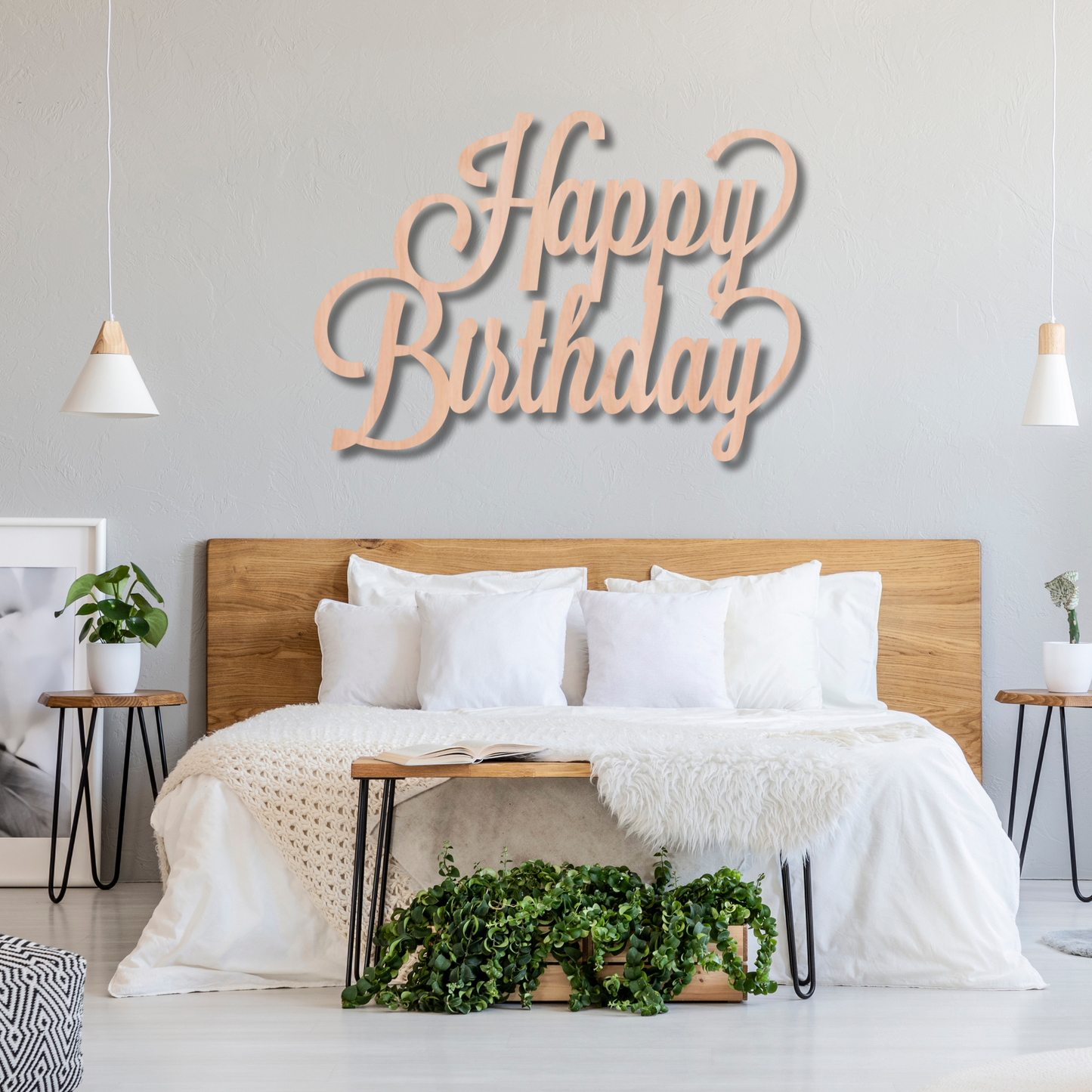 Happy Birthday Wood Sign Stacked