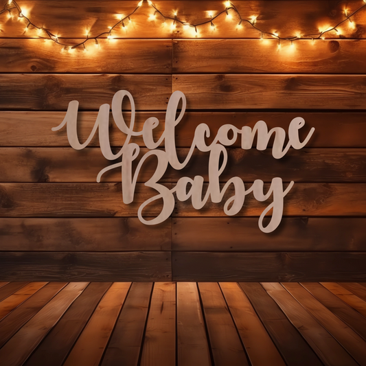 Welcome Baby Wood Sign