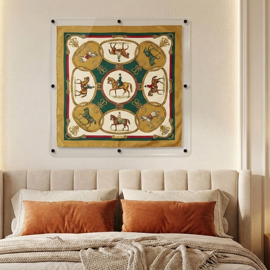Large Floating Acrylic Frame - Round Corners, 34 to 36 Inch