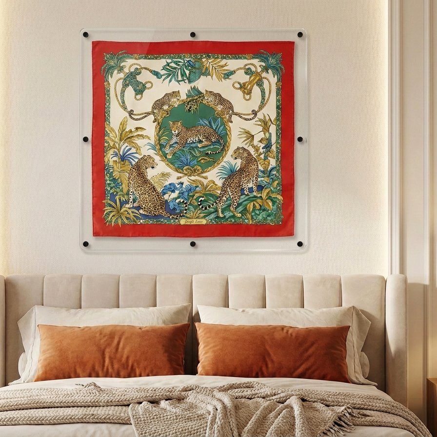 Large Floating Acrylic Frame - Round Corners, 34 to 36 Inch