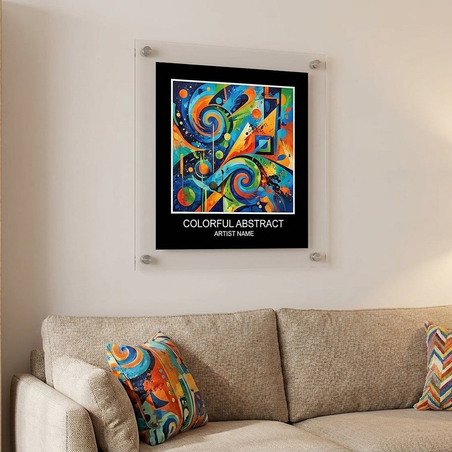 Clear Floating Acrylic Picture Frame - Straight Corners
