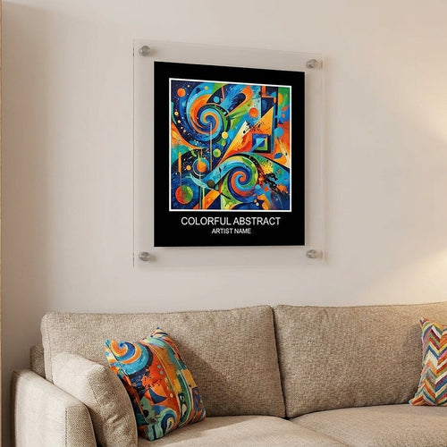Clear Floating Acrylic Picture Frame - Straight Corners