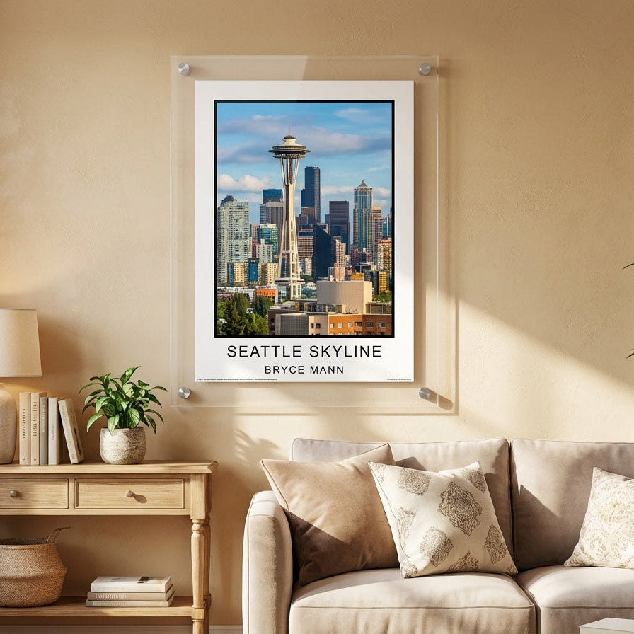 Clear Floating Acrylic Picture Frame - Straight Corners