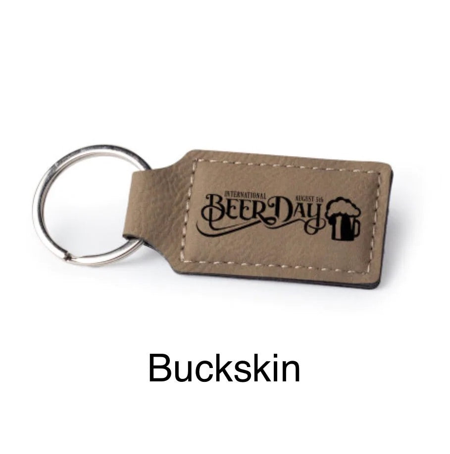 Rectangular Leather Keychain Buckskin